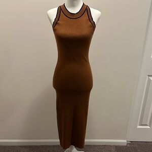 The Work Shop Sleeveless Brown Dress